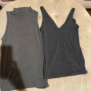 Gray Sleeveless Women's Tops